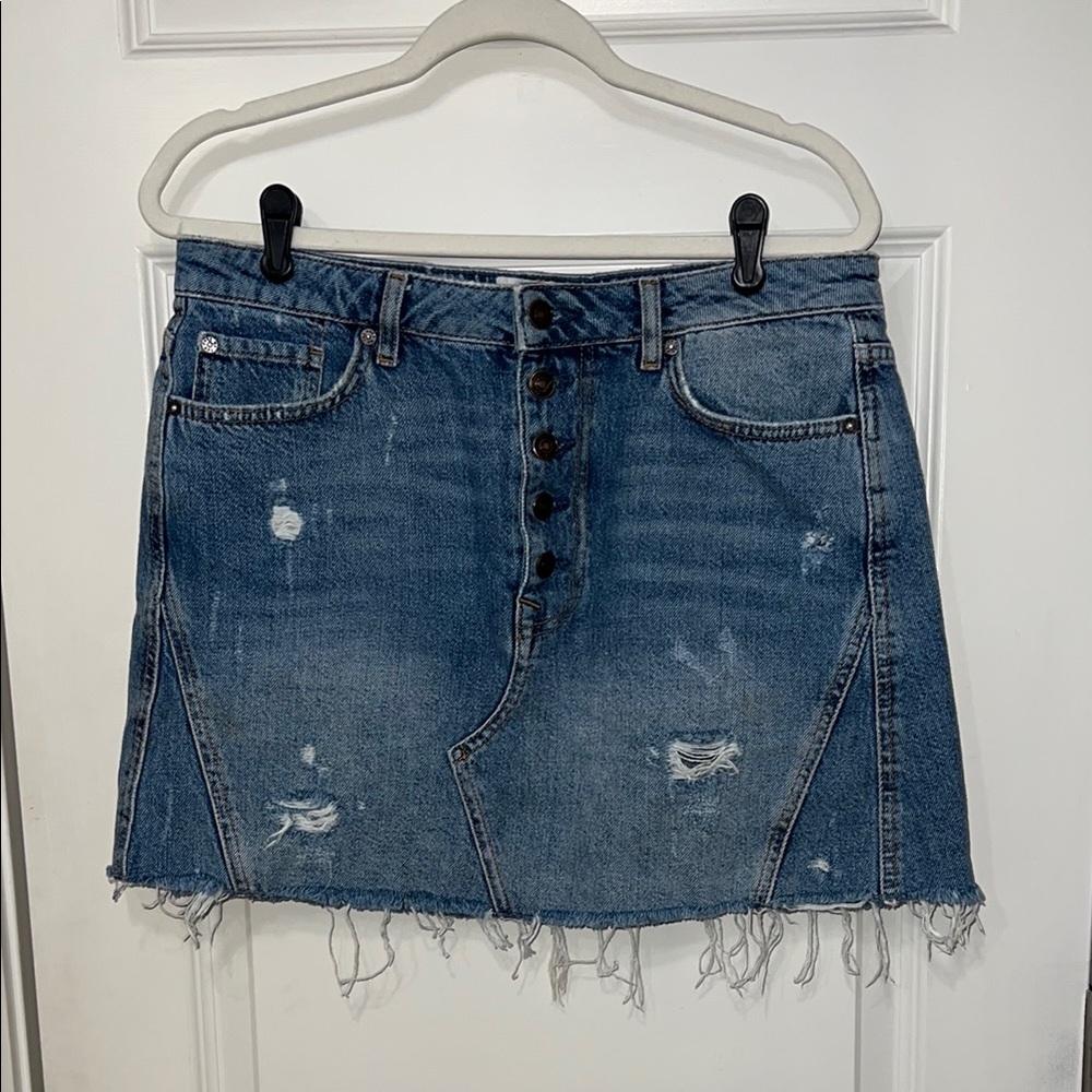 We The Free Blue A-line Mini Skirt Casual